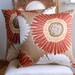 Two Decorative Pillow Covers Duralee 20x20 Pillow Covers in Rust Tan Yellow White Cushion Covers