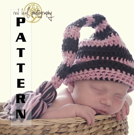 crochet hat pattern gnome Easy  Pattern elf Pattern  gnome hat Crochet striped stocking Infant