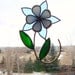 Blue and White Columbine - Stained Glass