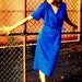 Vintage Blue Lady K Dress, Medium to Large