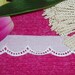 Lace Trim Eyelet Entredeux Edge 6 yd Scalloped Embroidered Flat White Lace Trim Vintage for Infant Baby Christening Sun Dress Yardage lot