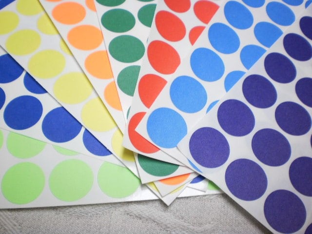 Polka Dot Stickers 8 Color Assortment For Scrapbooking