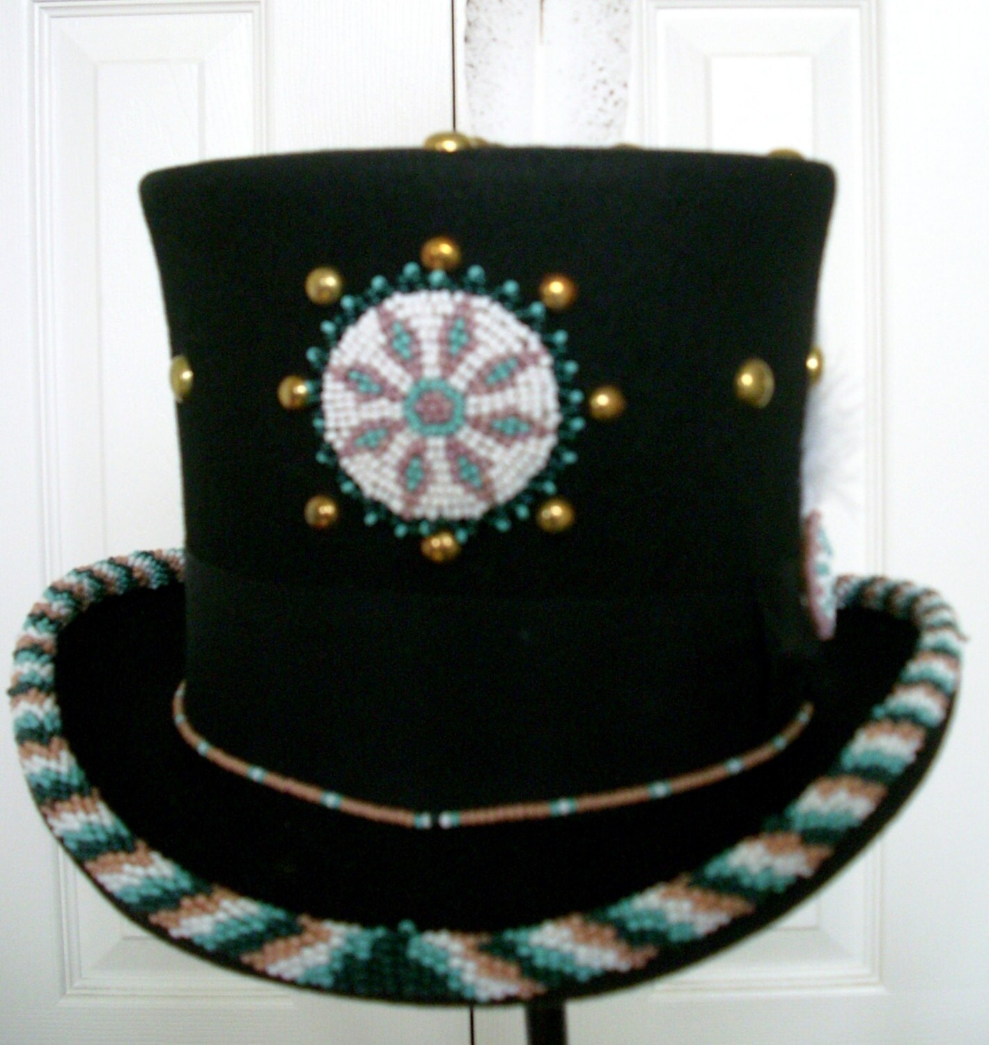 Beaded Top Hat Native American Indian