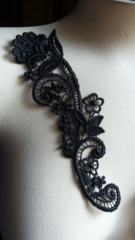 black lace applique