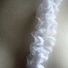 White Ruffled Lace & Organza on Elastic Trim for Baby Headbands, Garters, Lingerie