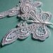 2 Butterfly Appliques in White Venice Lace for Scrapbooking, Embellishing, Jewelry or Costume Design