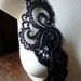 Black Lace Scalloped Chantilly Style made in USA for Garments, Lingerie, Black Bridal CH 50