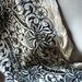 Last piece 1.25 yds. Embroidered Lace in Black and Beige Jacquard for Tribal Fusion, Retro, Costume Design Cl 5092