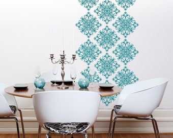Vinyl Wall Decals Scroll Damask Wall Pattern -18 graphics- Vinyl Wall Graphics, Wallpaper, Sticker, Large Wall Decals