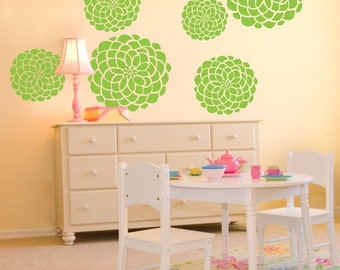 Vinyl Wall Decals- 7 Large Flower Bloom Graphics- Variety of sizes, Vinyl Wall Graphics, Large Flowers, Wallpaper, item 10024