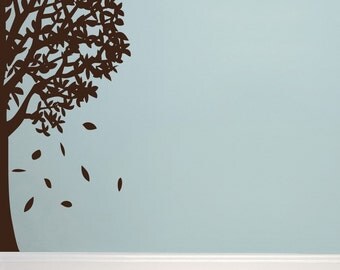 Vinyl Graphic Decal, Half Tree with Birds item 30020, Vinyl Tree