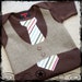 12-18M -- Brown Vest -- White Stripe Tie -- Brown bodysuit