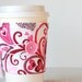 Valentine's Coffee Cozy. Reusable Earth Friendly Tea Cozy in Pink Hearts. For Her. Women. Gift Idea. Teen.