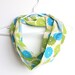 Infinity Scarf. Circle Cowl Scarf. Bright Summer Florals. For Her. Cotton. Women Fashion. Garden. Srping Fashion. Blue & Lime Green.