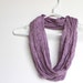 Infinity Scarf. Bellflower Purple Cowl Scarf. Lavender. For Her. Women Fashion. Fashion Accessory. Preppy. Soft Purple Shimmer. Textured.