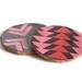Leather and Cork Hand Stamped Coasters. Tribal Pattern in Pink Red and Coral. Mug Coaster. Home Decor. Shimmer.