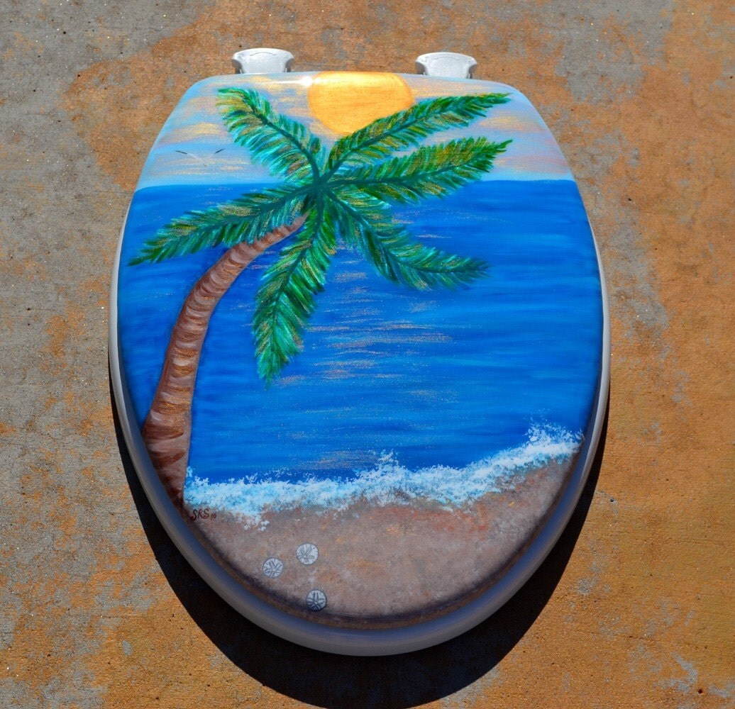 Palm Tree Elongated Toilet Seat