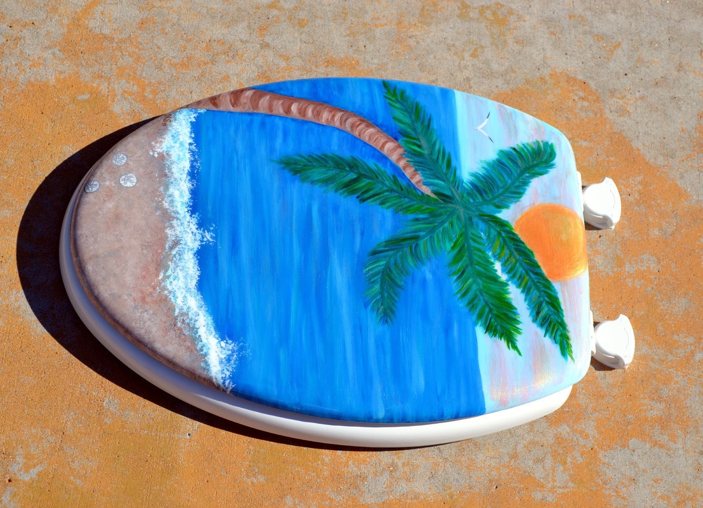 Palm Tree Elongated Toilet Seat