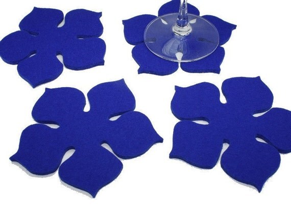 Items similar to Ready to Ship-Flower Power Felt Coasters in 5MM Thick ...