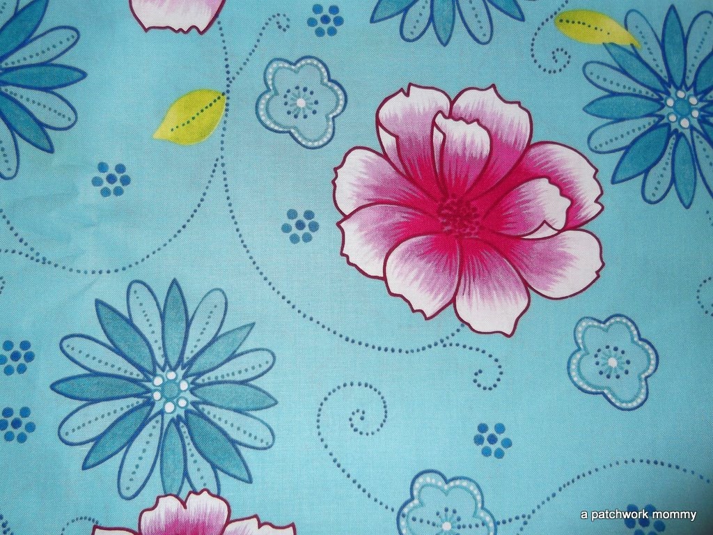 One Yard Blue Floral Brother And Sister Design Fabric