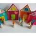 Natural waldorf toy - Sweet little travelling family house - PINK -