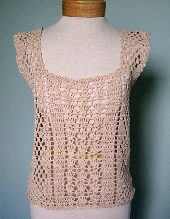 Hand crocheted cotton twine top by ChicComplement on Etsy