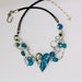 Unchain My Heart Necklace in Turquoise and Dichroic Glass, Handmade Glass Jewelry