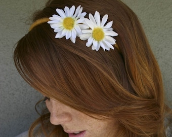 Daisy Headband, He Loves Me, He Loves Me Not, Bohemian Headband, Hippie Headband for Women and Teens Daisy Hair Accessory