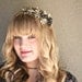 SALE Glitter Headband, with Silver Leaves and Black Flowers
