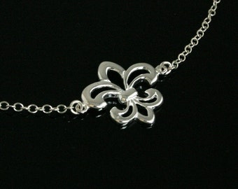 Fleur De Lis Sterling Silver Necklace
