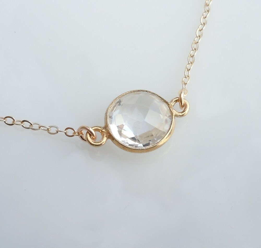 Gold Quartz Pendant Necklace