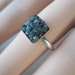 Blue Raw Diamond and Sterling Silver Ring