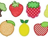 Items similar to Simple FRUIT Applique SET 4x4 5x7 Machine Embroidery ...