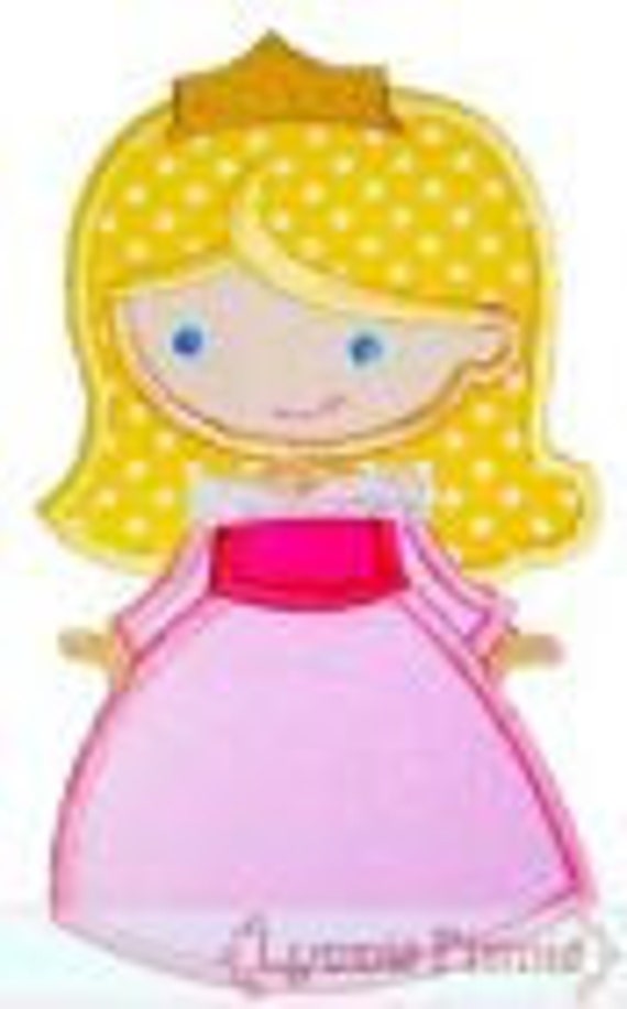 Cutie Princess as Sleepy Pink Beauty Applique 4x4 by LynniePinnie