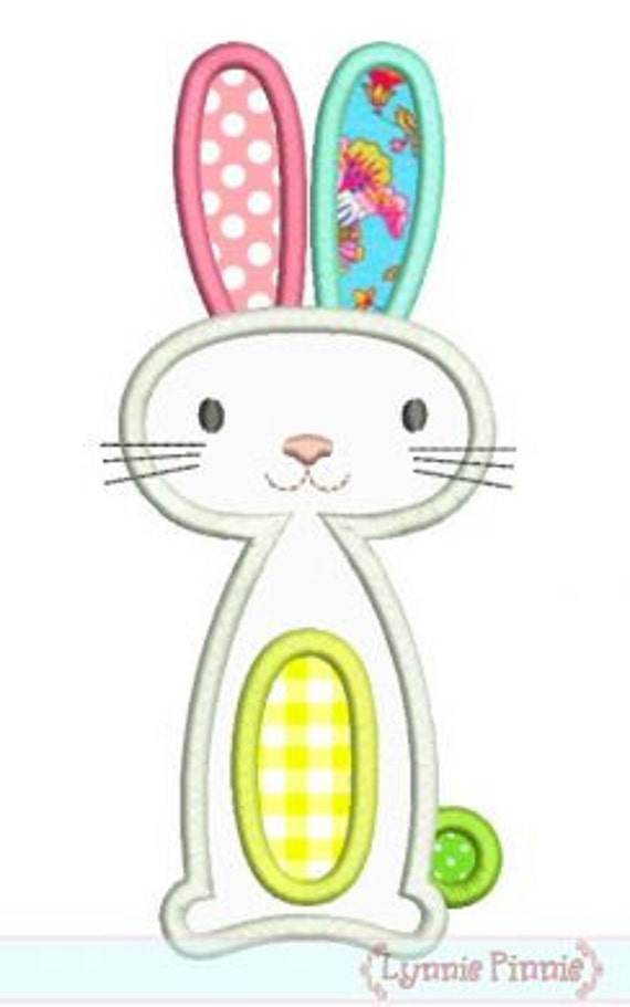 PATCHWORK BUNNY Applique Machine Embroidery Design rabbit