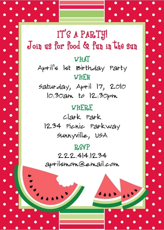 Free Watermelon Invitation Template 9