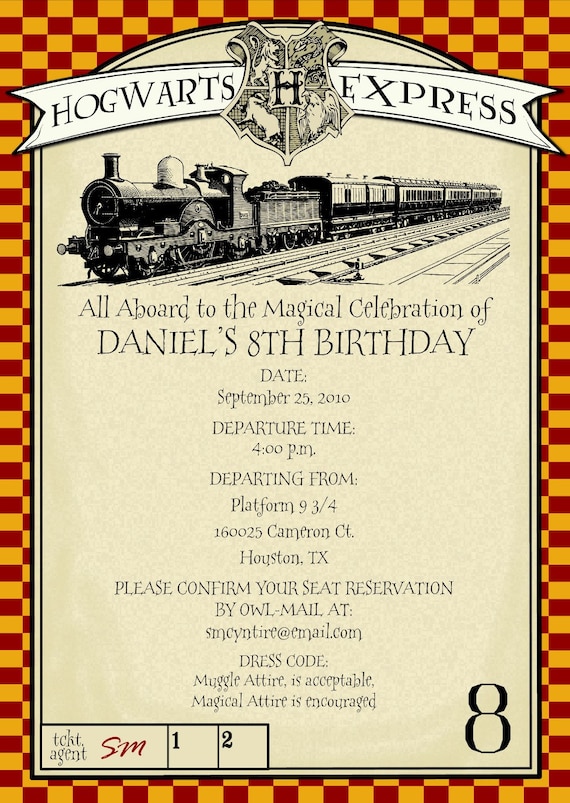 Harry Potter Birthday Party Invitations Free 10