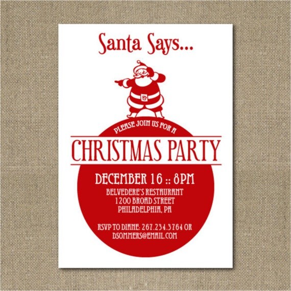 Items similar to Printable Christmas party invitation on Etsy