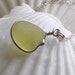 Natural Sea Glass Sterling Silver Rare Lemon Drop Pendant Necklace (371)