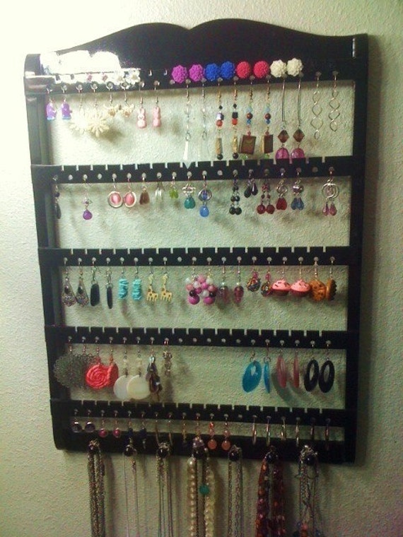 Elegant BLACK Mostly Earring Holder with by JewelryHoldersForYou