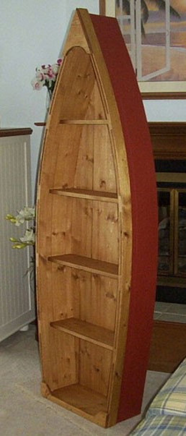 6 Foot Handcrafted Wood Knotty Pine Row Boat by PoppasBoats