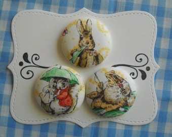 Peter Rabbit- fabric covered button collection 2 -size 60