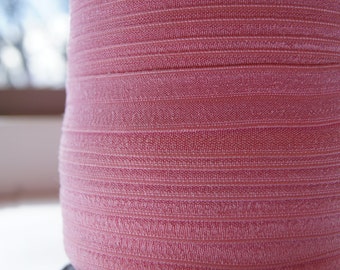 5/8" Inch Fold Over Elastic - 5 Yards of Precious Pink FOE