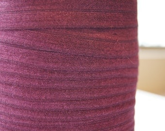 5/8" Inch Fold Over Elastic - 5 Yards of Merlot Mist FOE