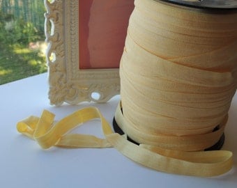 5/8" Inch Fold Over Elastic - 5 Yards of Soft Canary FOE