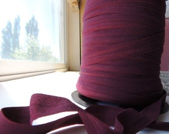 5/8" Inch Fold Over Elastic - 5 Yards of Burgundy FOE
