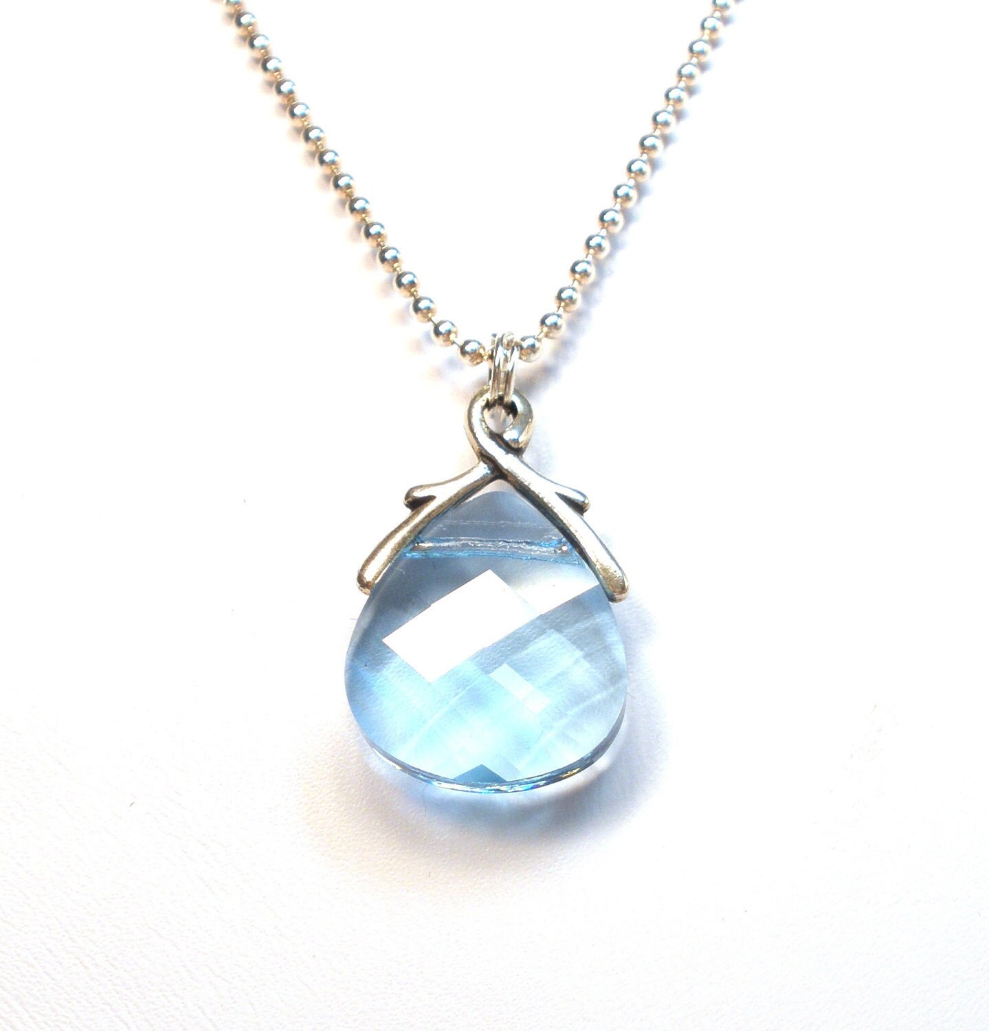 March Birthstone Necklace Aquamarine Necklace Bridesmaid