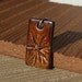 Smokey Amber Rectangle Ceramic Pendant, jewelry, porcelain clay, like tooled leather, great for men too