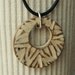 Buttercream Stoneware Clay Ceramic pendant, clay pendant necklace, original handcarved design