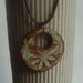 Soft Pistachio Field of Flowers Mod Ceramic Pendant, clay pendant focal bead, handmade from stoneware clay